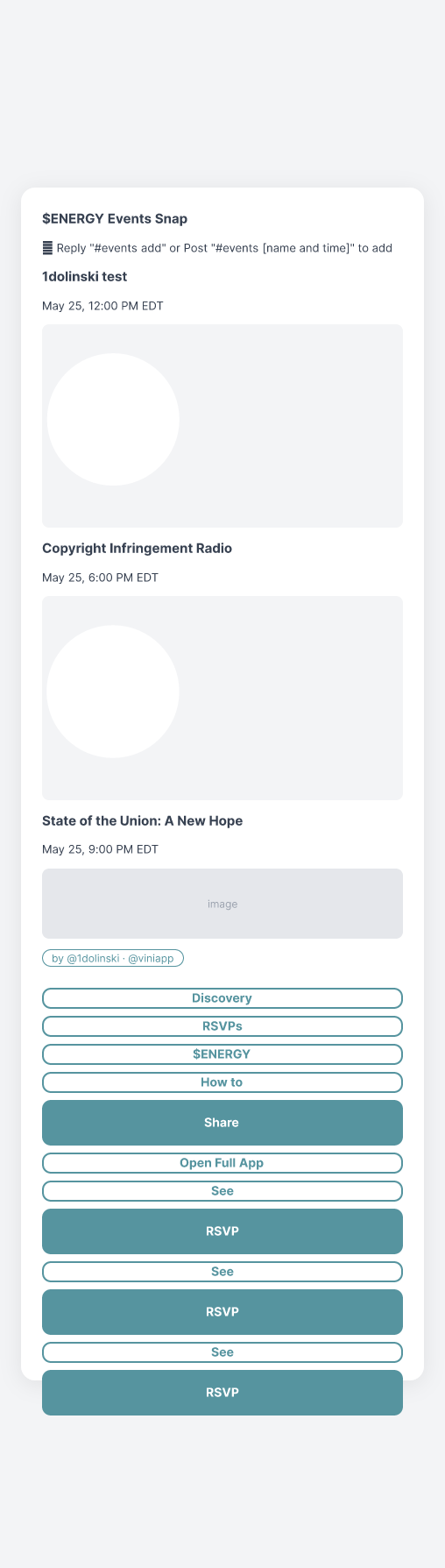 $ENERGY Events Snap